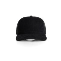 Custom Cord Caps | AS Colour Class Cord Trucker Cap in Black Front View