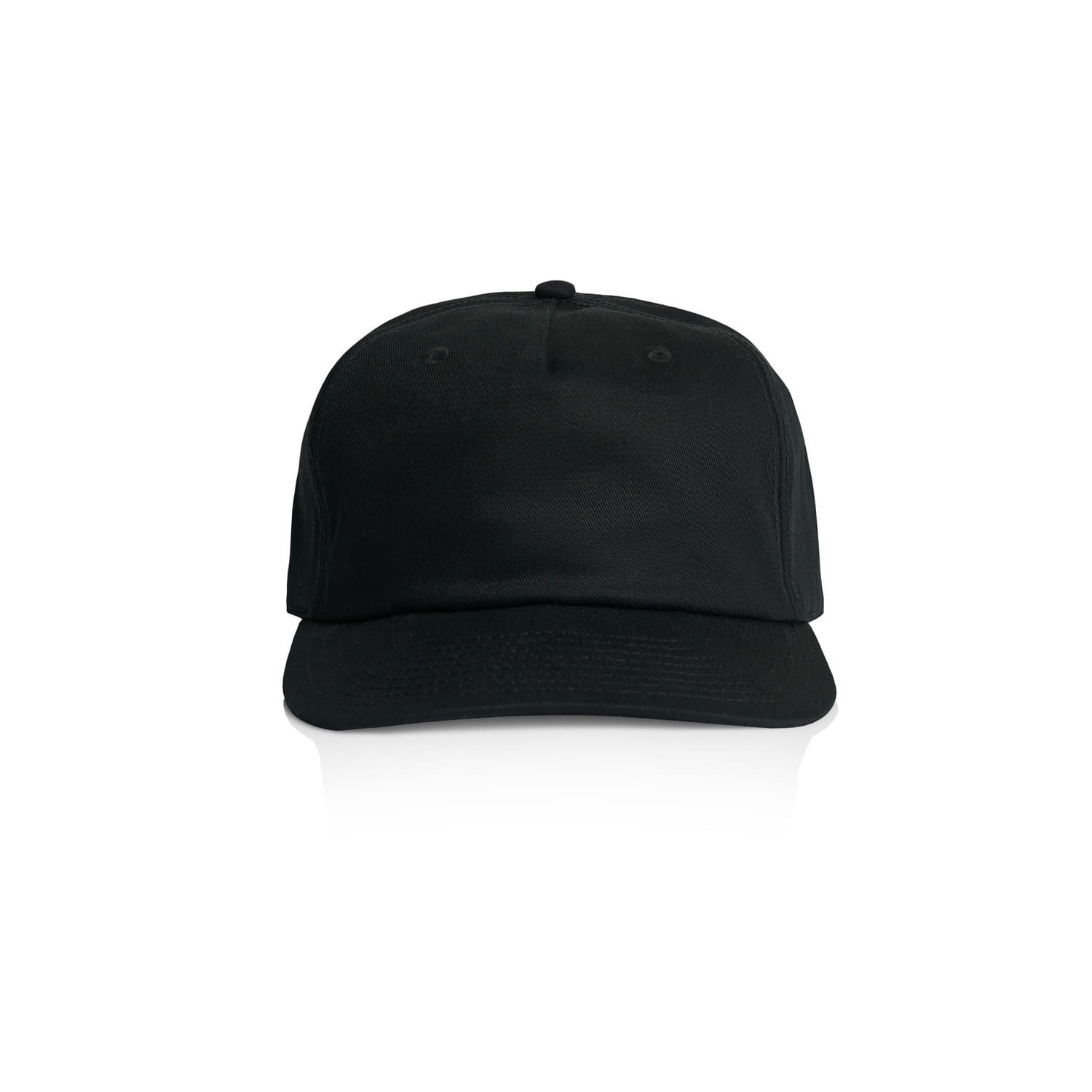 Custom Caps | AS Colour Class Five Panel Cap in Black Front View