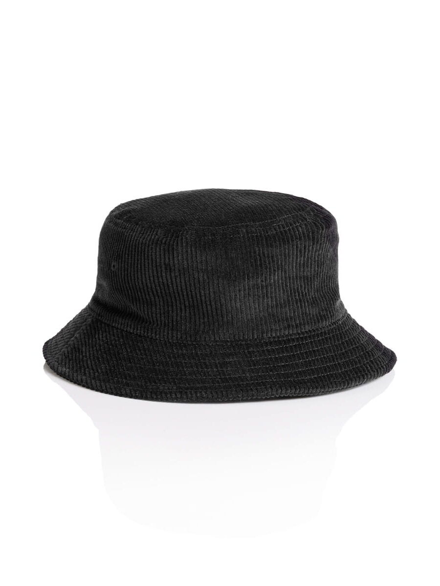 AS Colour Cord Bucket Hat in Black Front View