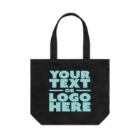 AS Colour Shoulder Tote Bag in Black with your Text or Logo Here