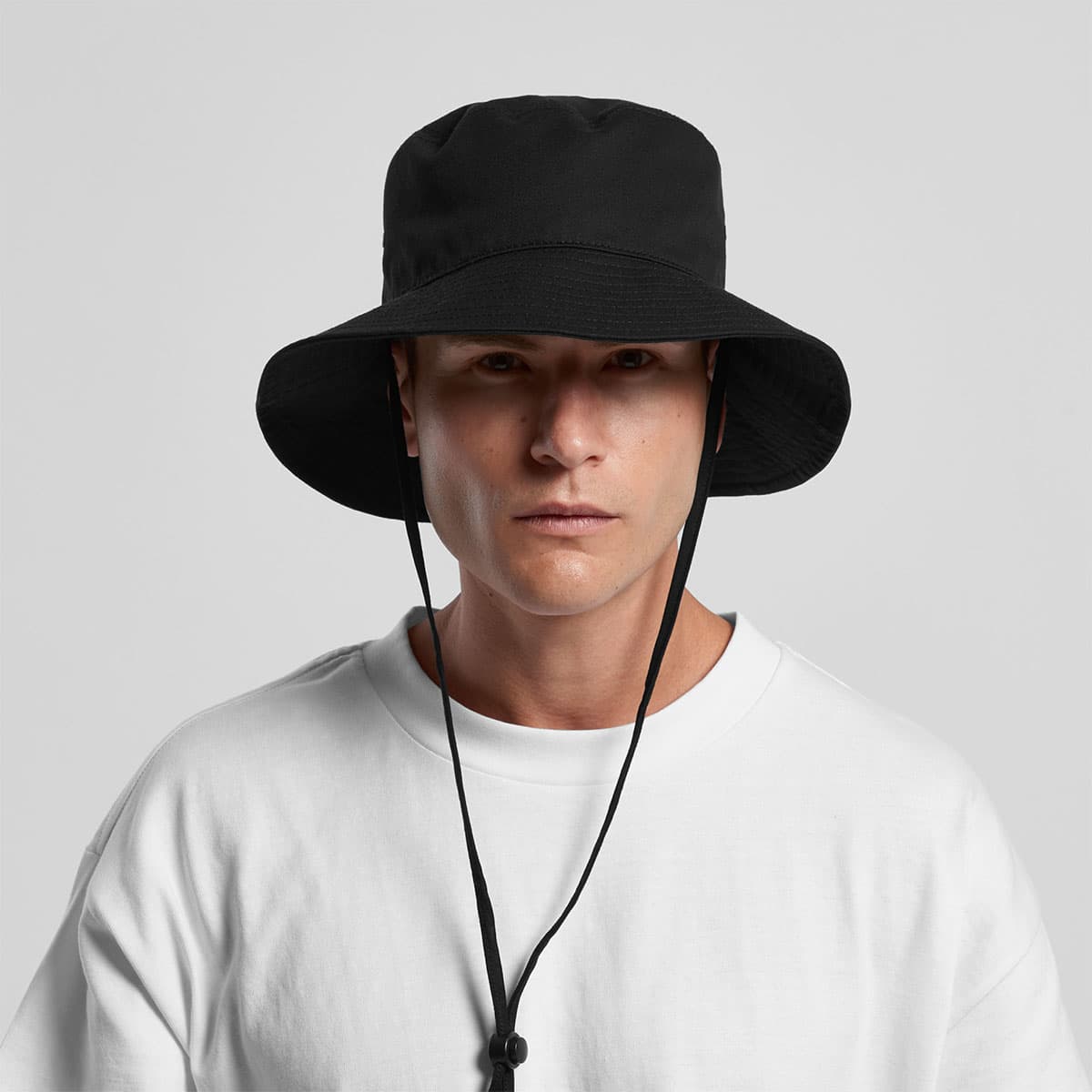 AS Colour Wide Brim Bucket Hat in Black Model Turn View