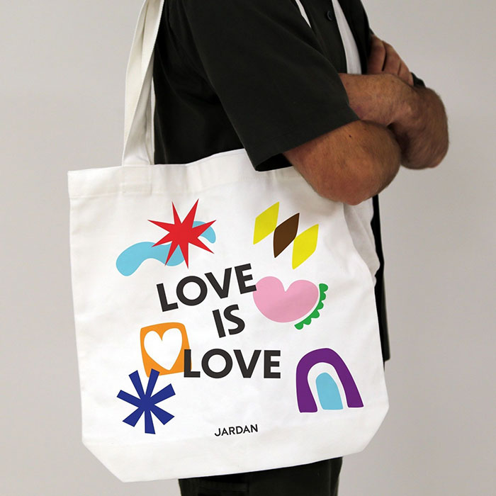 AS Colour Carrie Tote Bag in cream, custom-printed for Jardan, a Sydney-based company, featuring a durable and stylish design