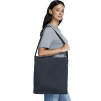 Earth Positive Cross Body Bag in Denim Blue Model View