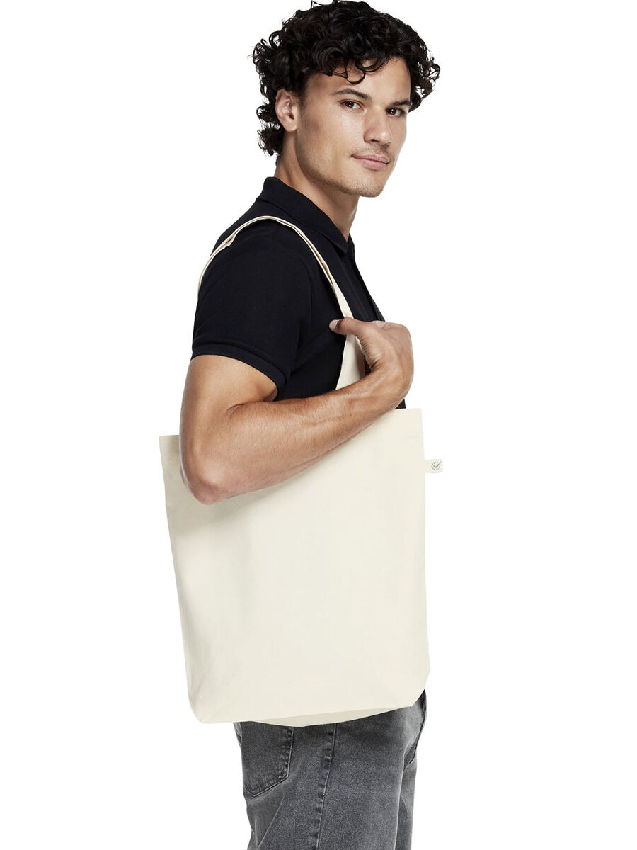 Earth Positive Fashion 50/50 Tote Bag Model View in colour Natural