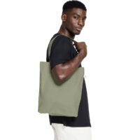 Earth Positive Fashion 50/50 Tote Bag Model View in colour Light Olive