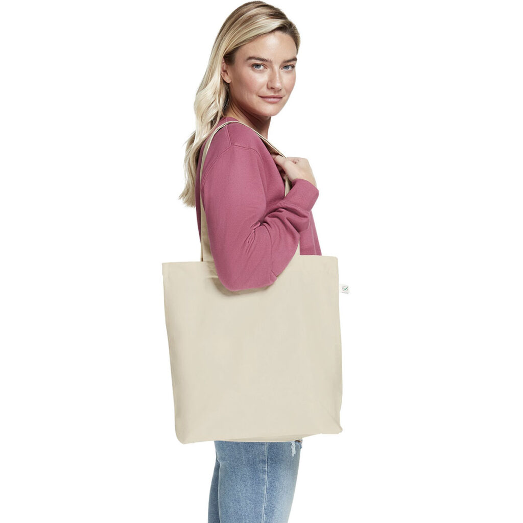 Earth Positive Fashion Tote Bag EP75 in Natural Model View