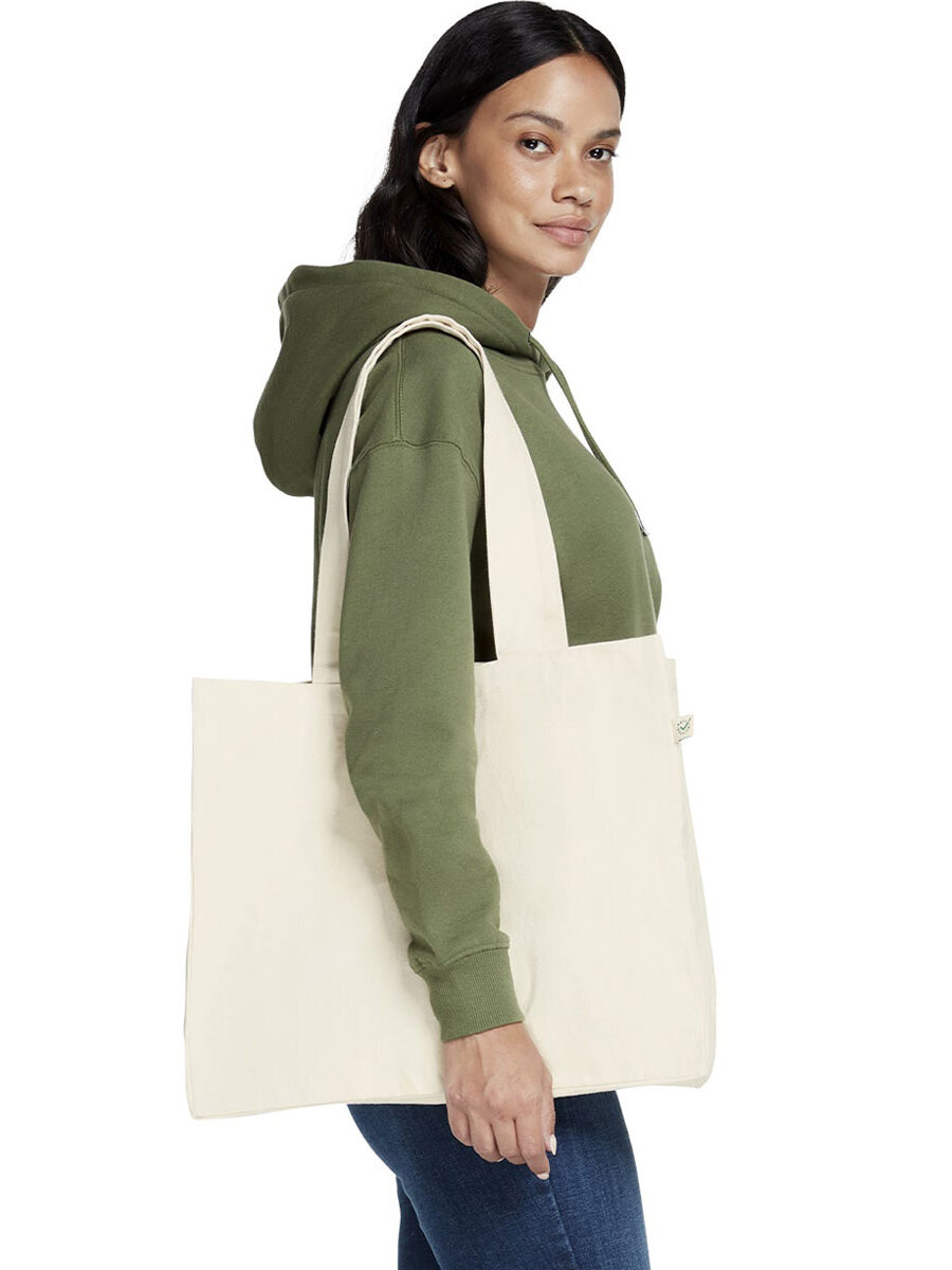 Earth Positive Heavy Lifter Shopper Bag Model View in Colour Natural