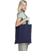 Earth Positive Shopper Tote Bag in Navy Model View