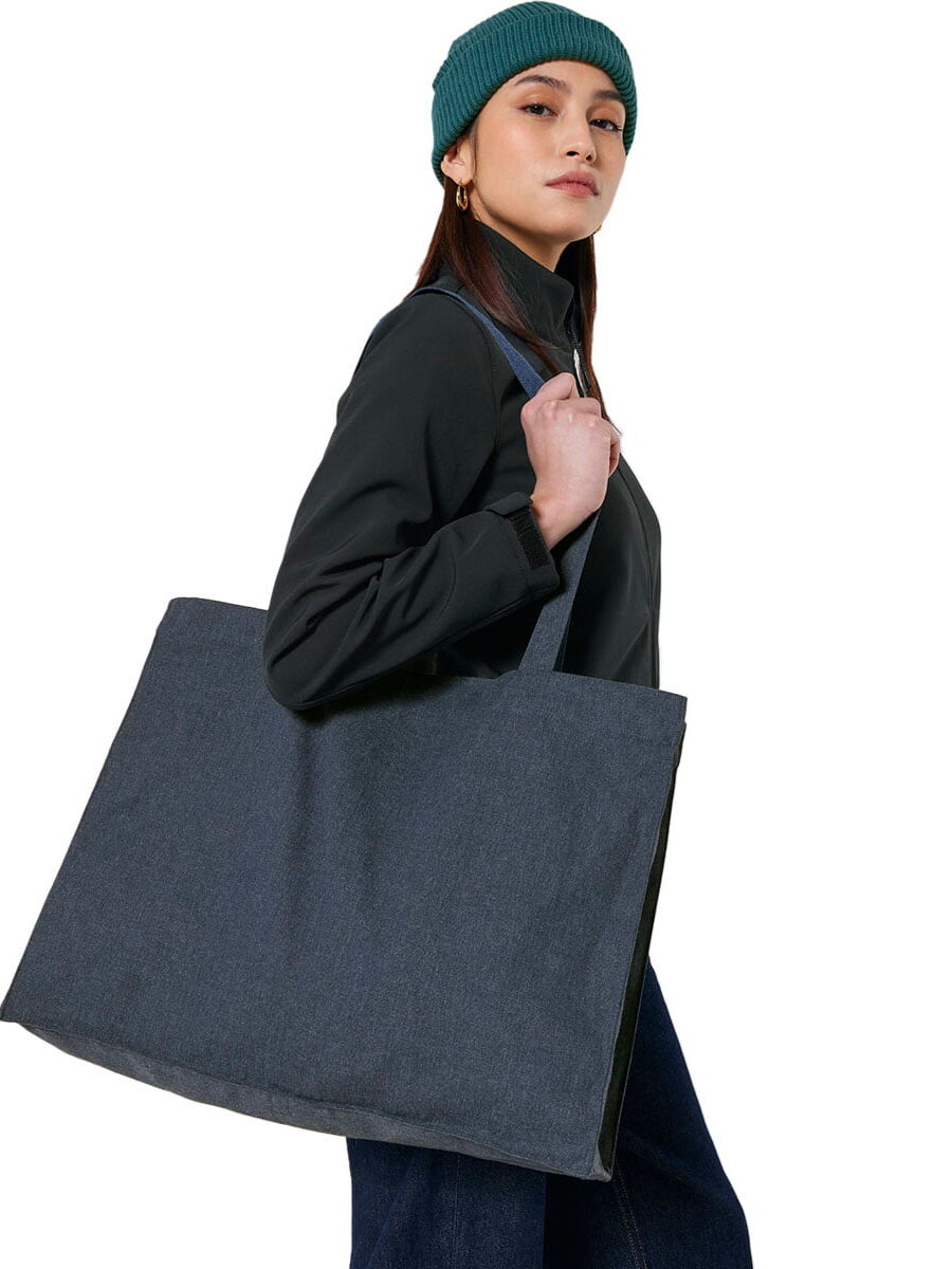 Stanley Stella Shopping Tote Bag Model View in Midnight Blue