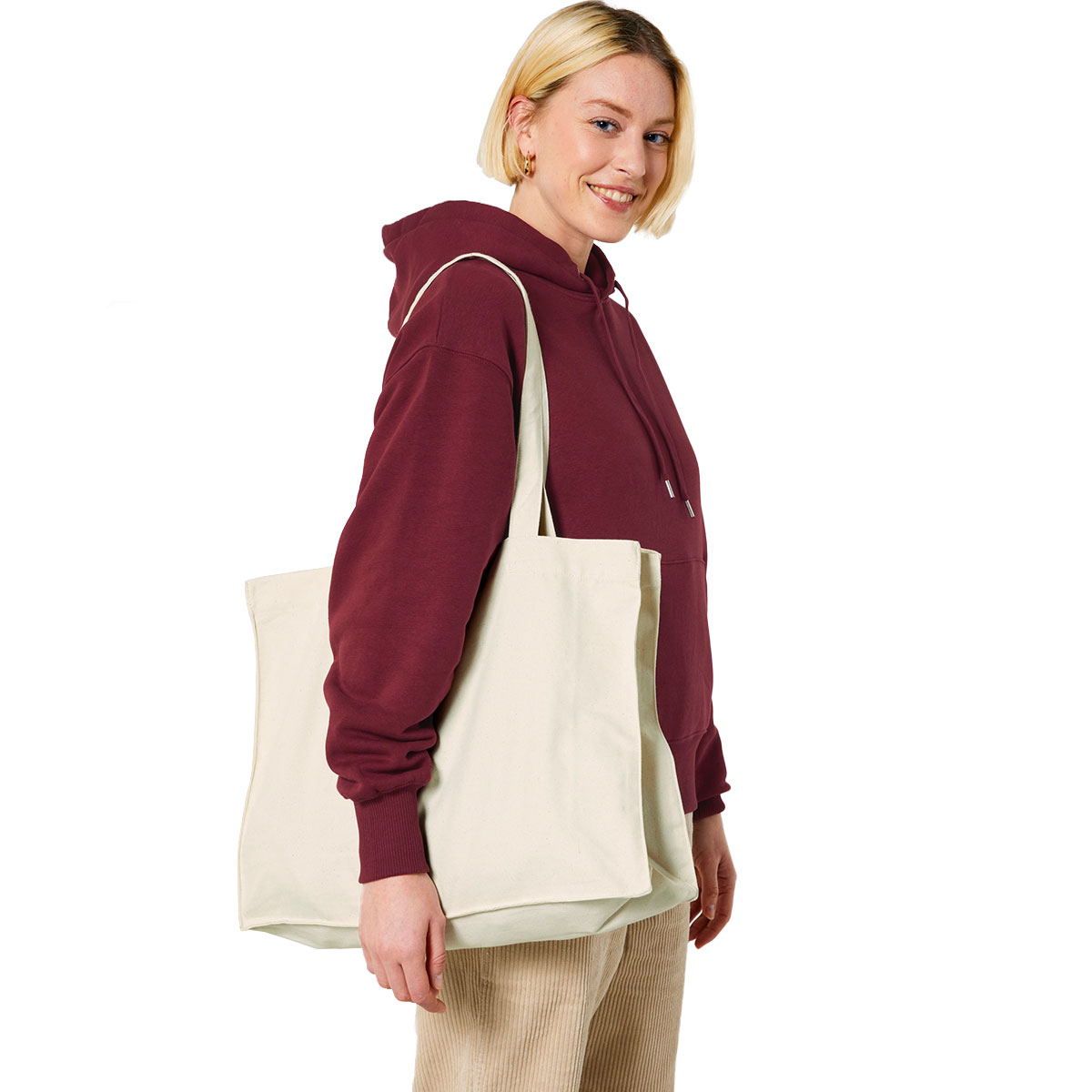 Stanley Stella Shopping Tote Bag Model View in Natural