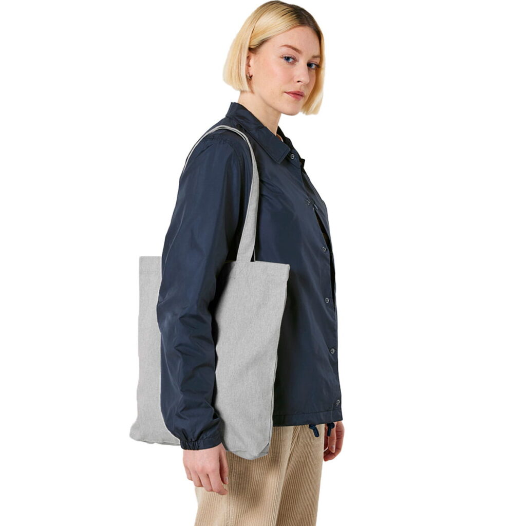 Stanley Stella Tote Bag Model View in Heather Grey