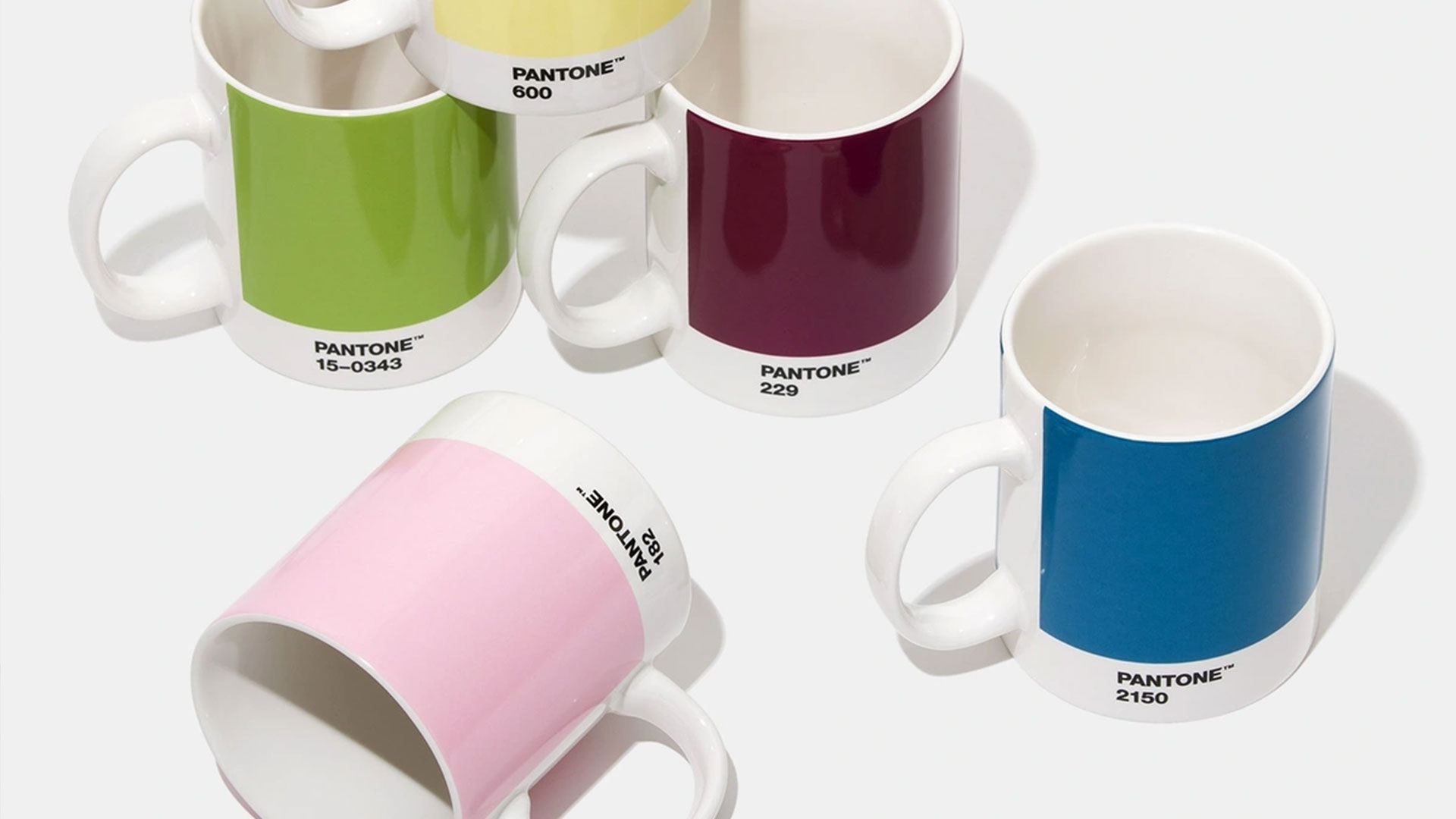 What are personalised mugs with Pantone Colour Swatches printed in various colours