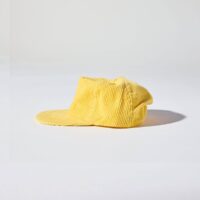 Corduroy Hat Side View in Sunshine Yellow