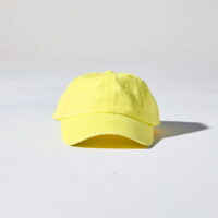 Dad Cap Front View in Acid Yellow