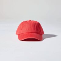 Dad Cap Front View in Racing Red