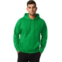 Gildan 18500 Heavy Blend Hoodie Front Model View in Irish Green