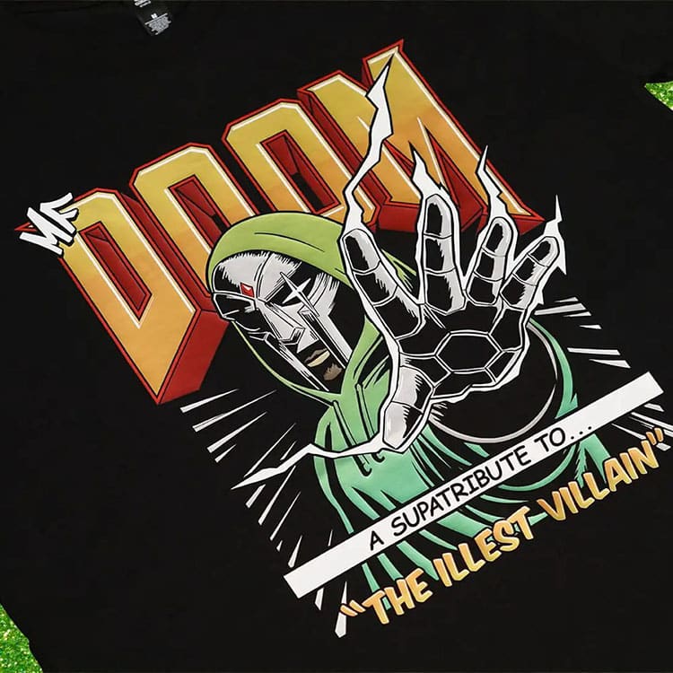 Heat Transfers with MF DOOM Print on AS Colour Staple Tee in Black