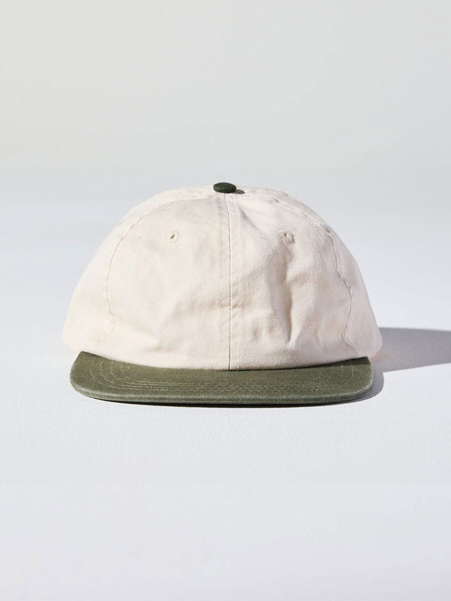 Two Tone Cap Front View in Field Green