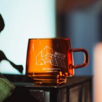 Custom Mugs - Amber Mug with printed design and logo