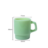 Retro Coffee Mugs Dimensions in Mint Green