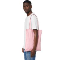 Stanley Stella Light Tote Bag Model View in Colour Pink