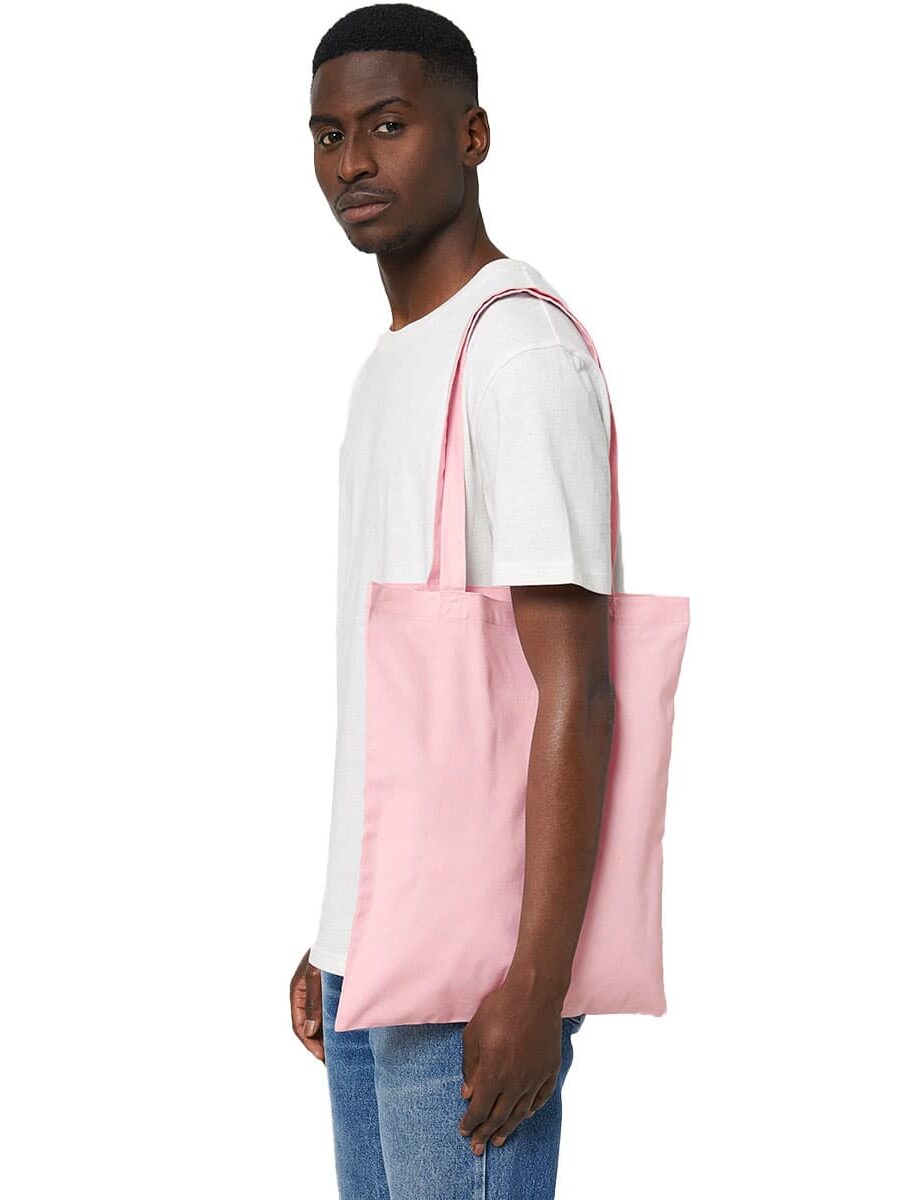 Stanley Stella Light Tote Bag Model View in Colour Pink