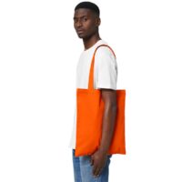 Stanley Stella Light Tote Bag Model View in Colour Bright Orange