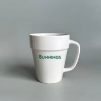 Custom Pot Mug in White with Bunnings Logo