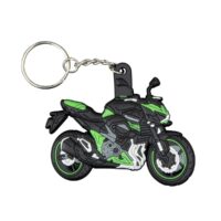 custom rubber keyring with Kawasaki motorbike design