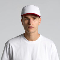 AS Colour Cord Two Tone Cap in White/Cardinal Main Model Turn View