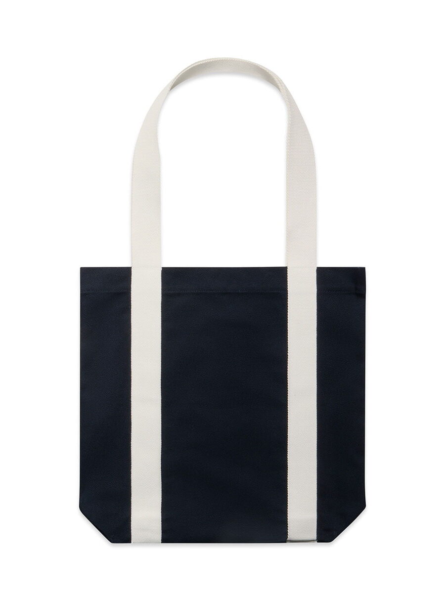 AS Colour Two Tone Carrie Tote in black with white side straps, featuring a simple, modern design.