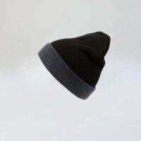 Classic Beanie in Black/Grey Front View