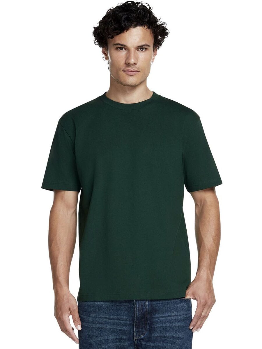 Earth Positive Heavy T-Shirt in Bottle Green Front View