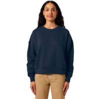 Stanley Stella Alma Sweatshirt in French Navy Front Model View