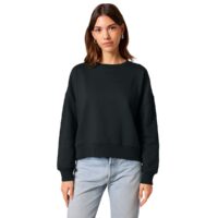 Stanley Stella Alma Sweatshirt in Black Front View