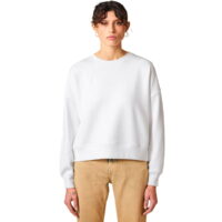 Stanley Stella Alma Sweatshirt in White Front Model View