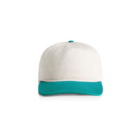 AS Colour Two Tone Cap - Natural/Charlotte, 100% cotton with mid-profile and flat peak design.
