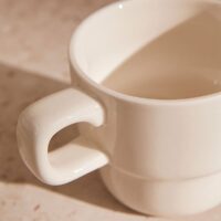Ceramic Mug in White close up view