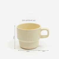 Ceramic Mug in Cream outlining dimensions and capacity