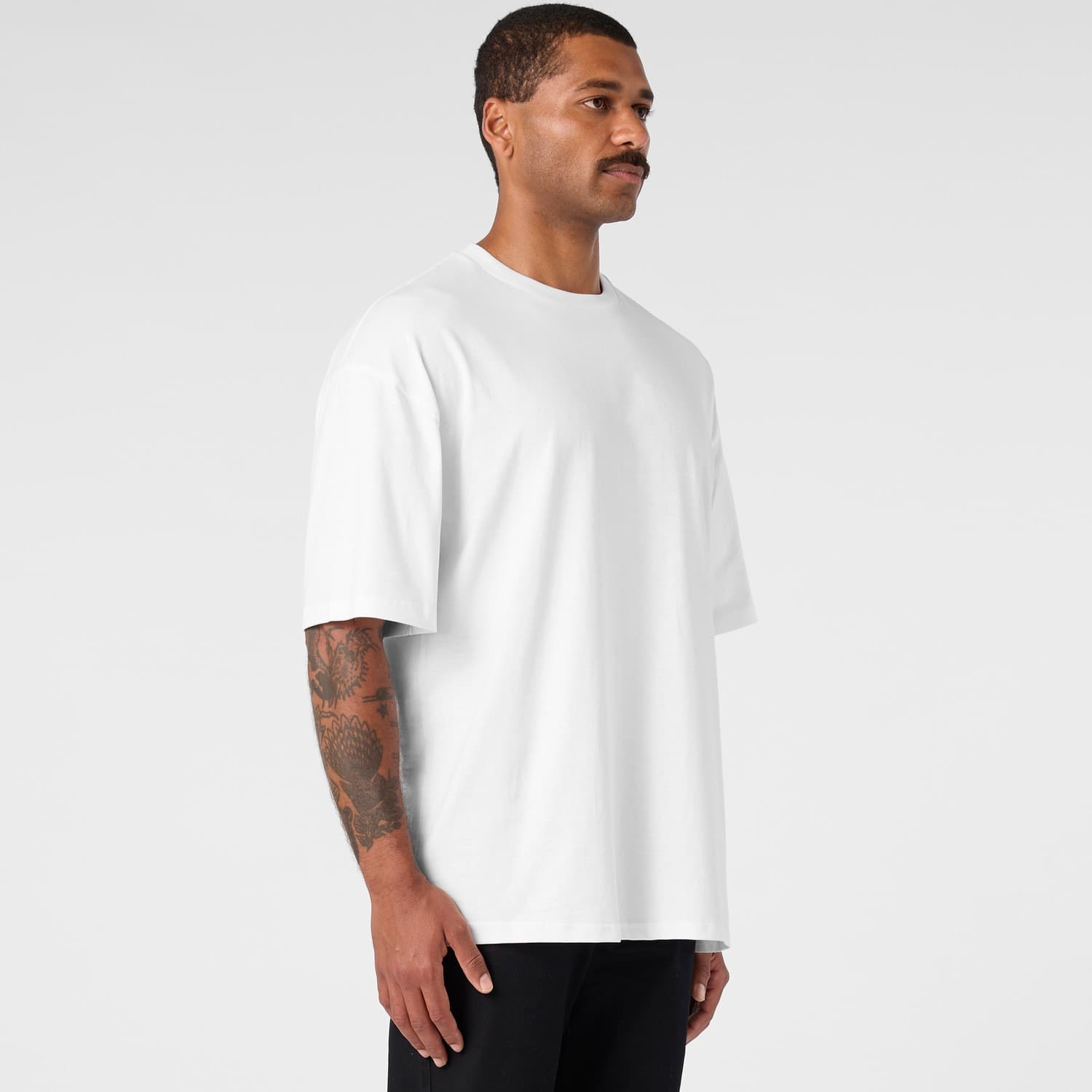 AS Colour Block Oversized Tee Model Turn View