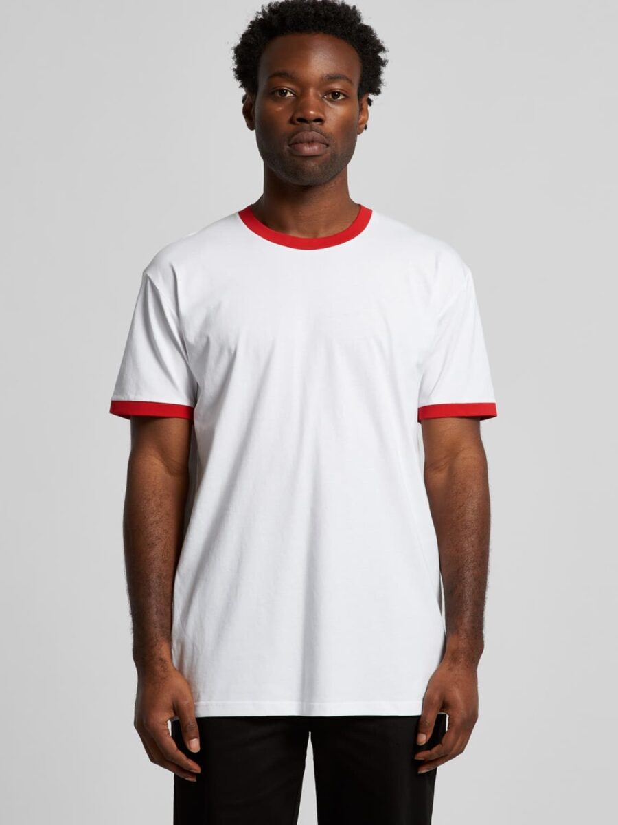 AS Colour Mens Staple Ringer Tee Model Front View