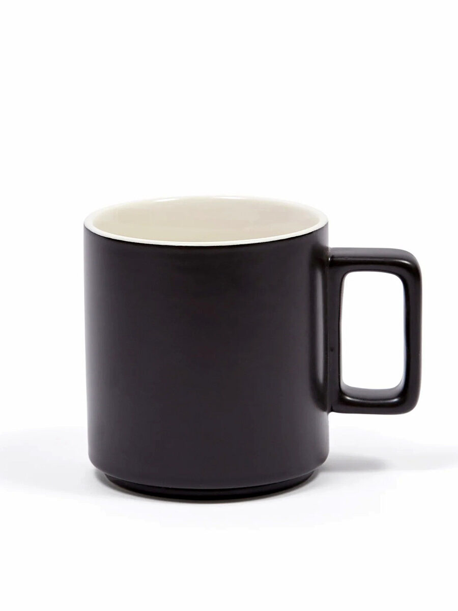 Architecture Mug in Colour Black featuring a square handle