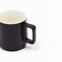 Architecture Mug in Black with Contrast Inside White Close Up View
