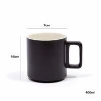 Architecture Mug in Black with contrast inside White Dimensions