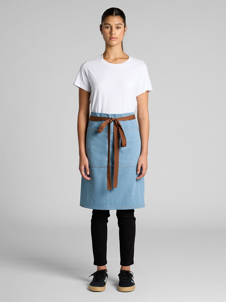 AS Colour Denim Half Apron Main Female Model Front View