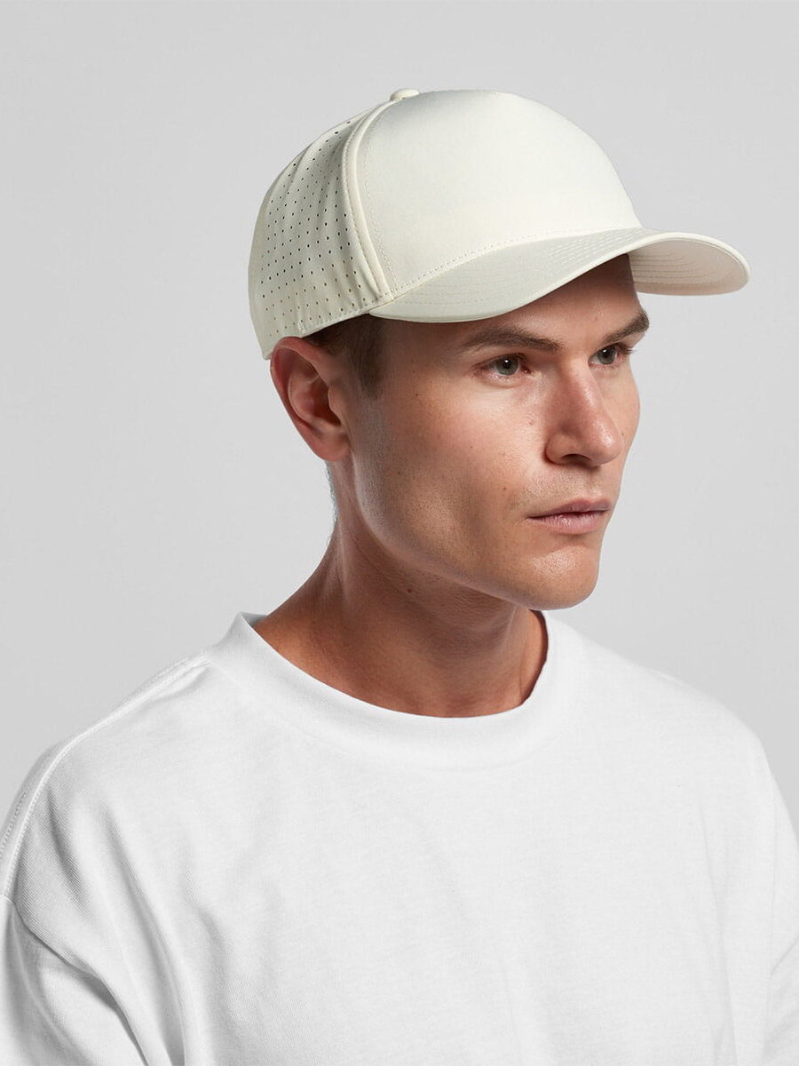 AS Colour Frame Perforated Cap in Ecru Model Front View