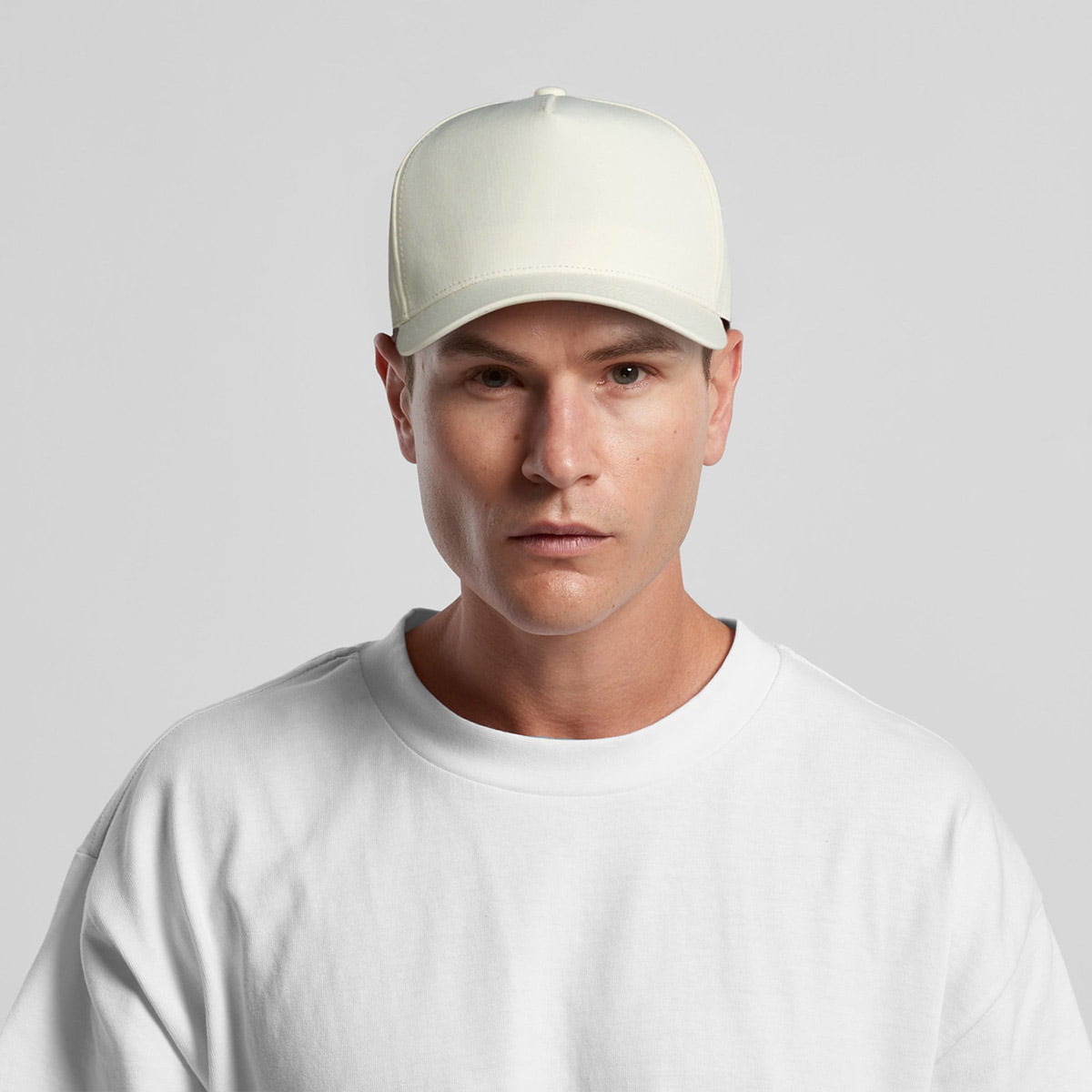 AS Colour Frame Perforated Cap in Ecru Model Turn View