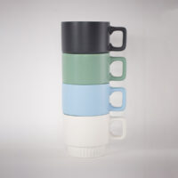 Stackable Mugs in various colours from White, Powder Blue, Sage, Matte Black