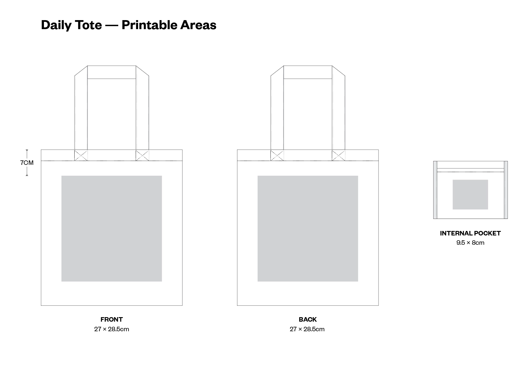 The Daily Tote Bag Printable Areas