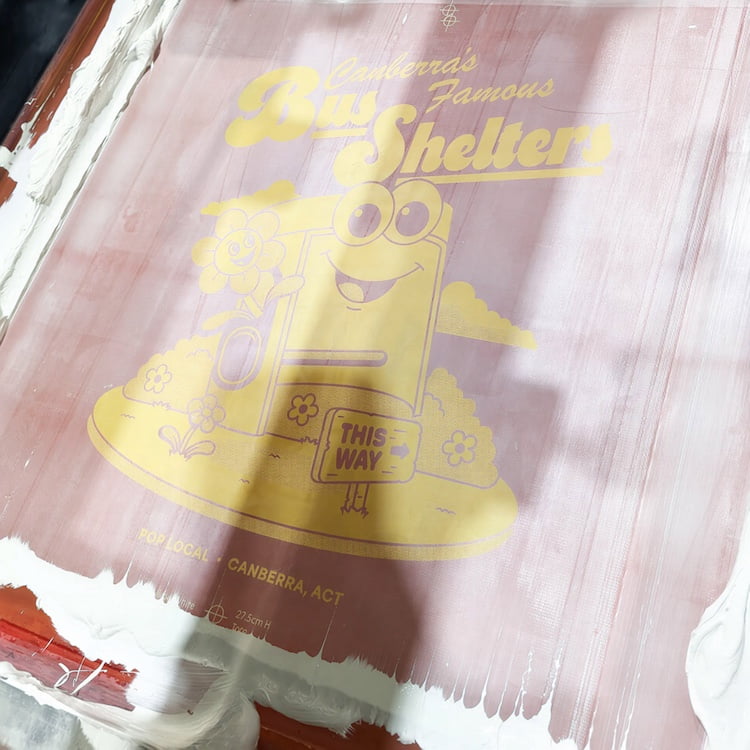 screen-printing-mesh-screen screen printing mesh screen with white plastisol ink